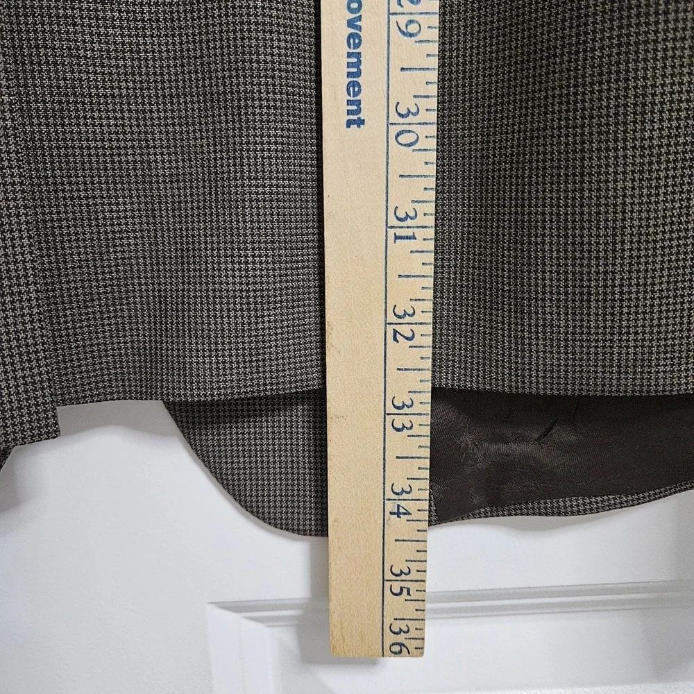Brooks Brothers Suit Men 46L Brown 346‎ Stretch Houndstooth 2-Button Pleat 37x30